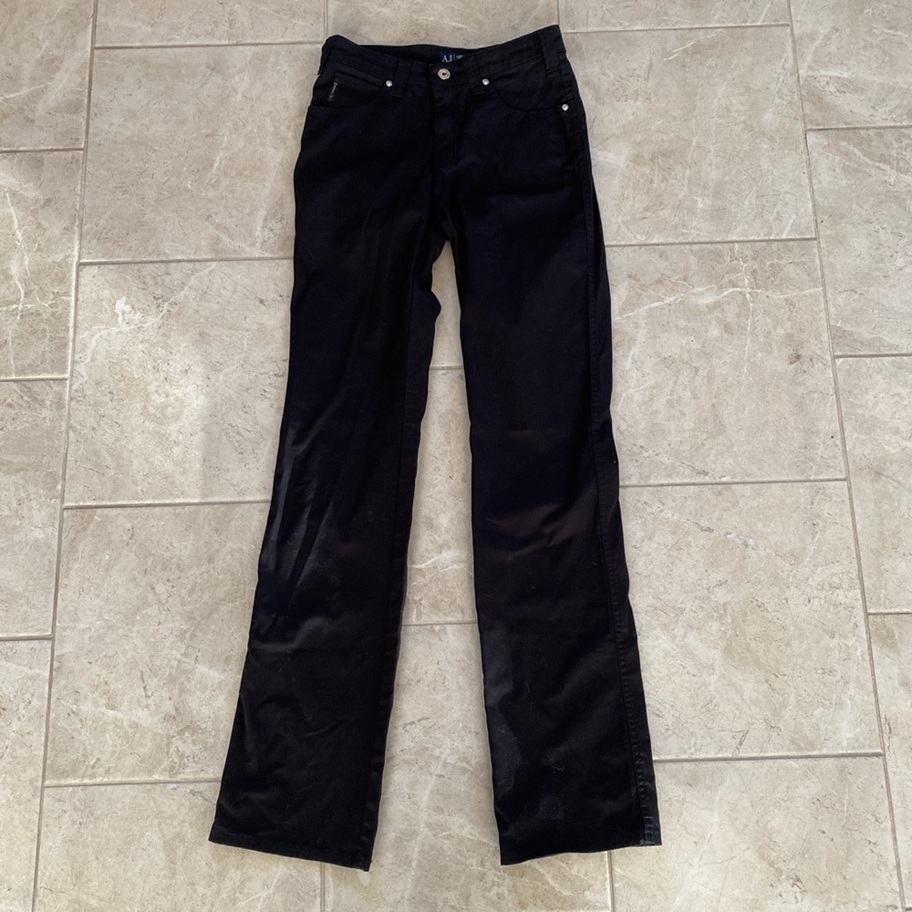 Armani Jeans Black Straight Leg